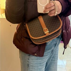 Celine Crossbody Bag in Brown and Tan